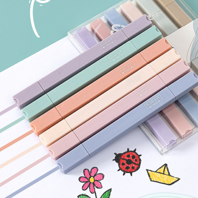 6-teiliges doppelseitiges Text – Pastel Highlighter Set Double Ended Bewertung und Preis